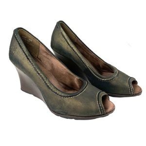 Timberland Bronze Leather Wedge Heel